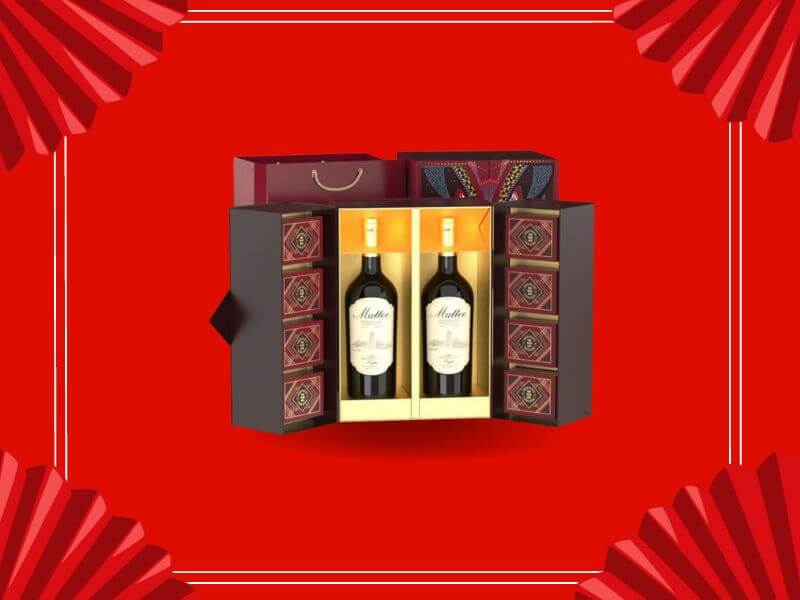 Hộp quà Tết rượu vang bằng giấy của thương hiệu The Wine Box
